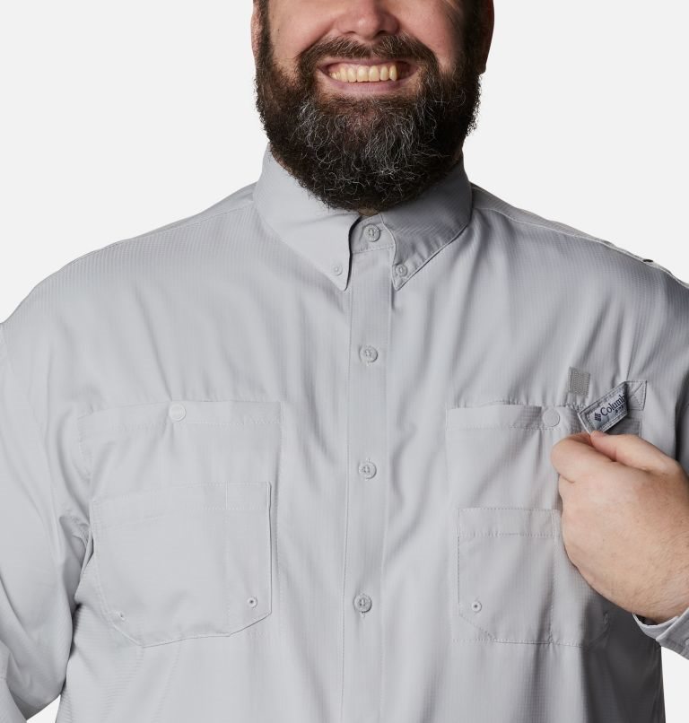 Men's Columbia PFG Tamiami II Long Sleeve Shirts Light Grey | Plus Size CA-J345C